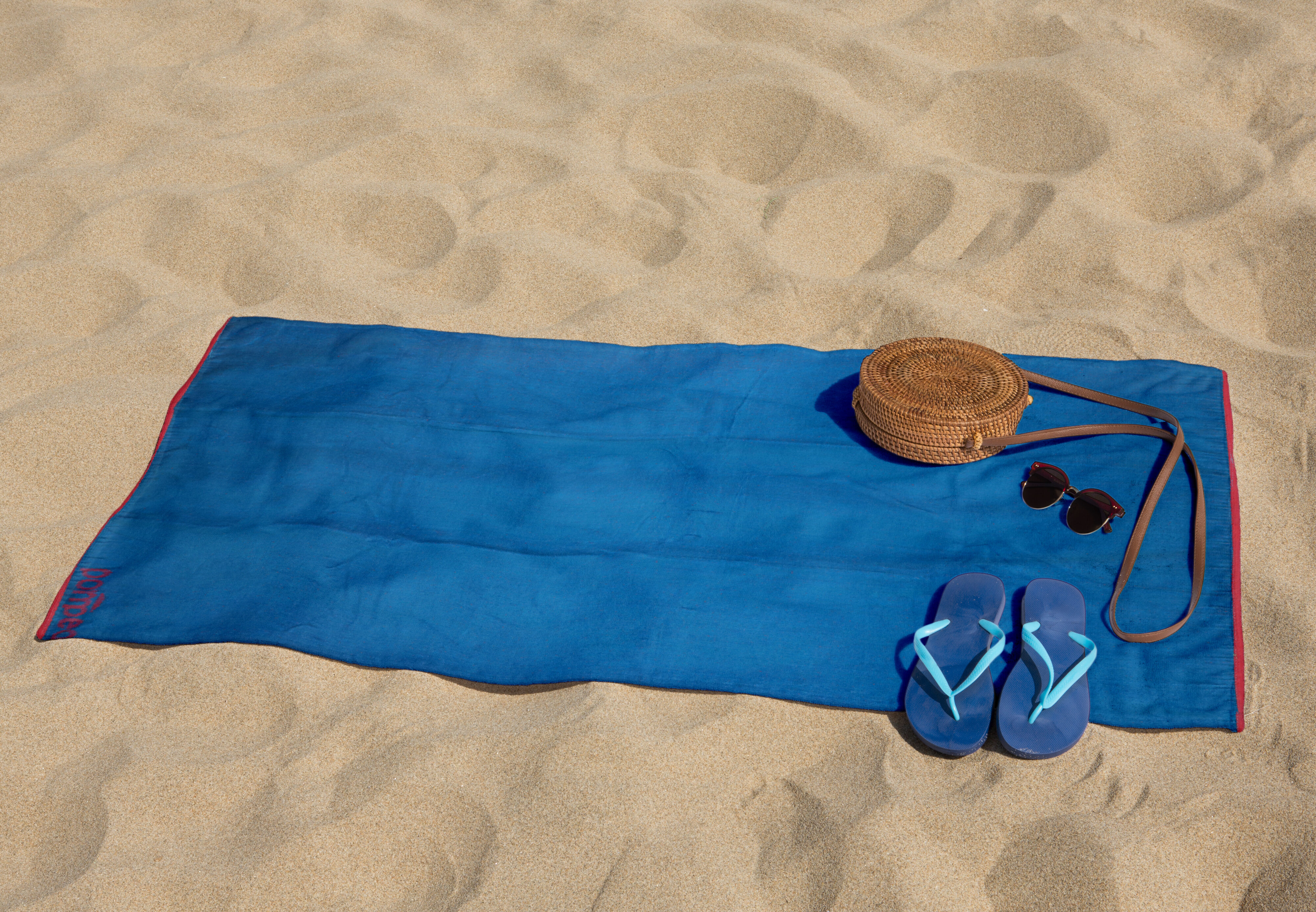 Telo Mare Spiaggia Pompea Azzurro in Spugna100% Cotone 90X165CM (6621)