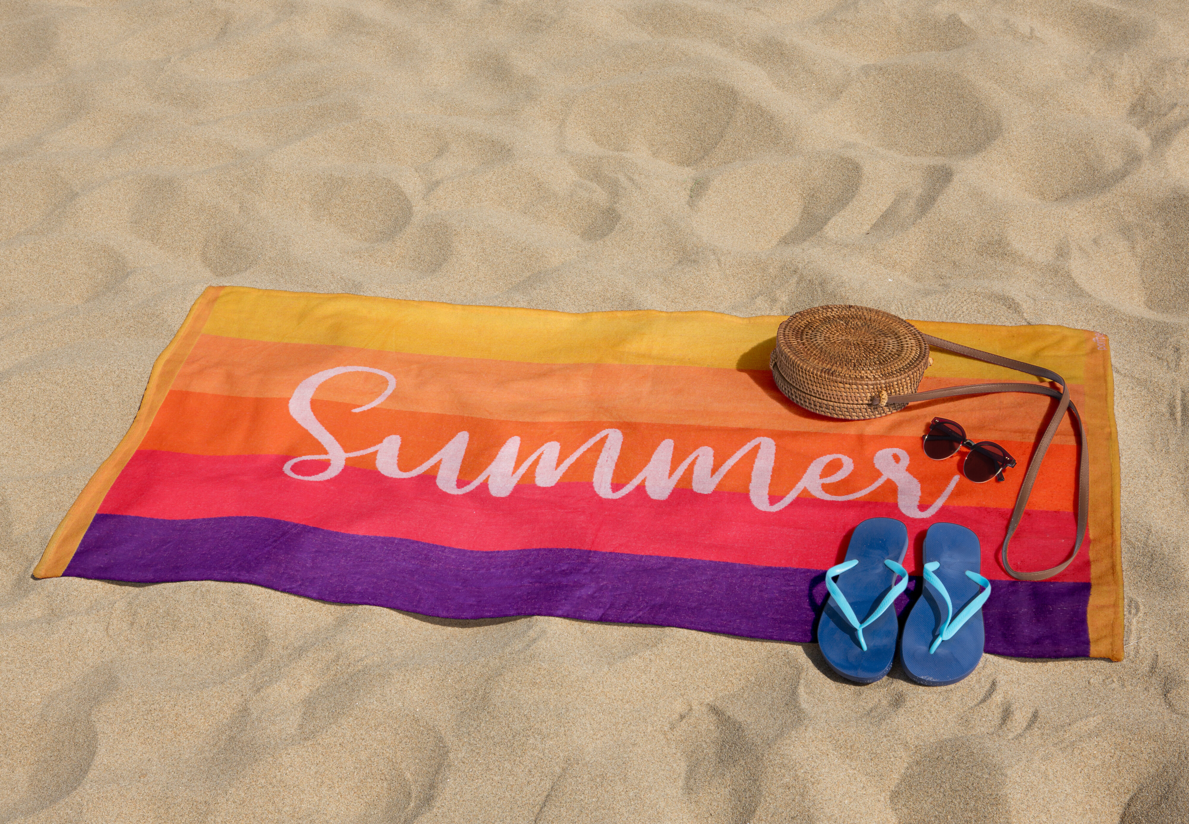 Telo Mare Spiaggia Pompea Summer in Spugna100% Cotone 90X165CM (6621)